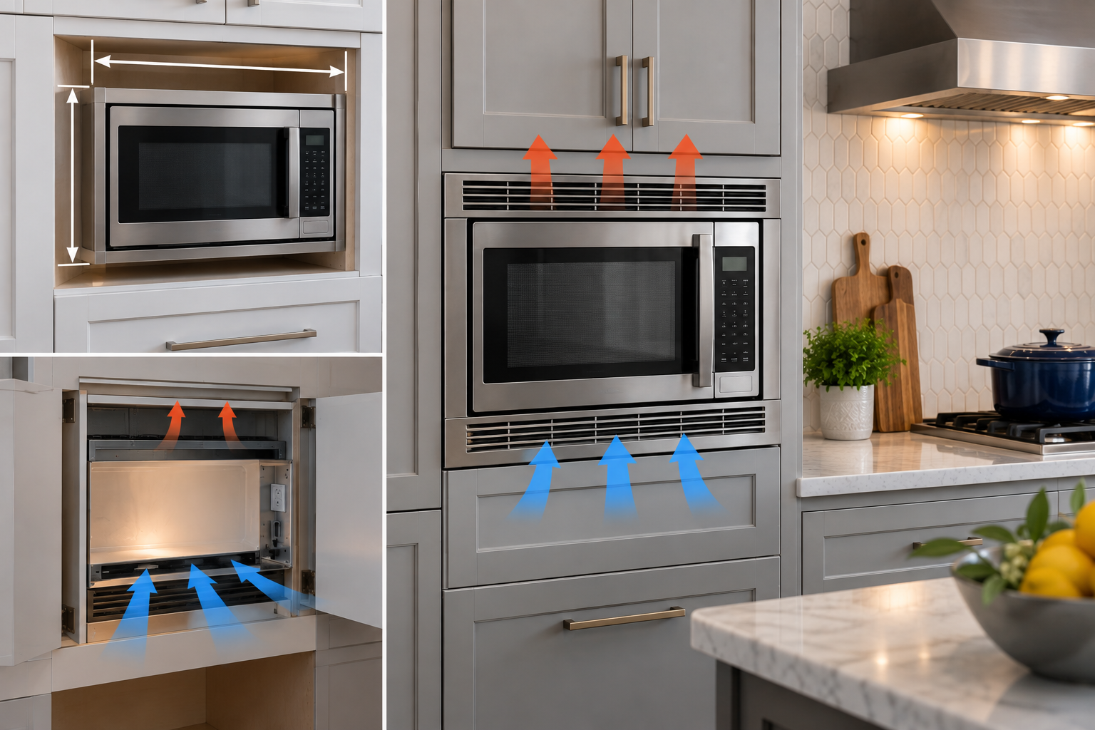 built in microwave sizing and ventilation explained image