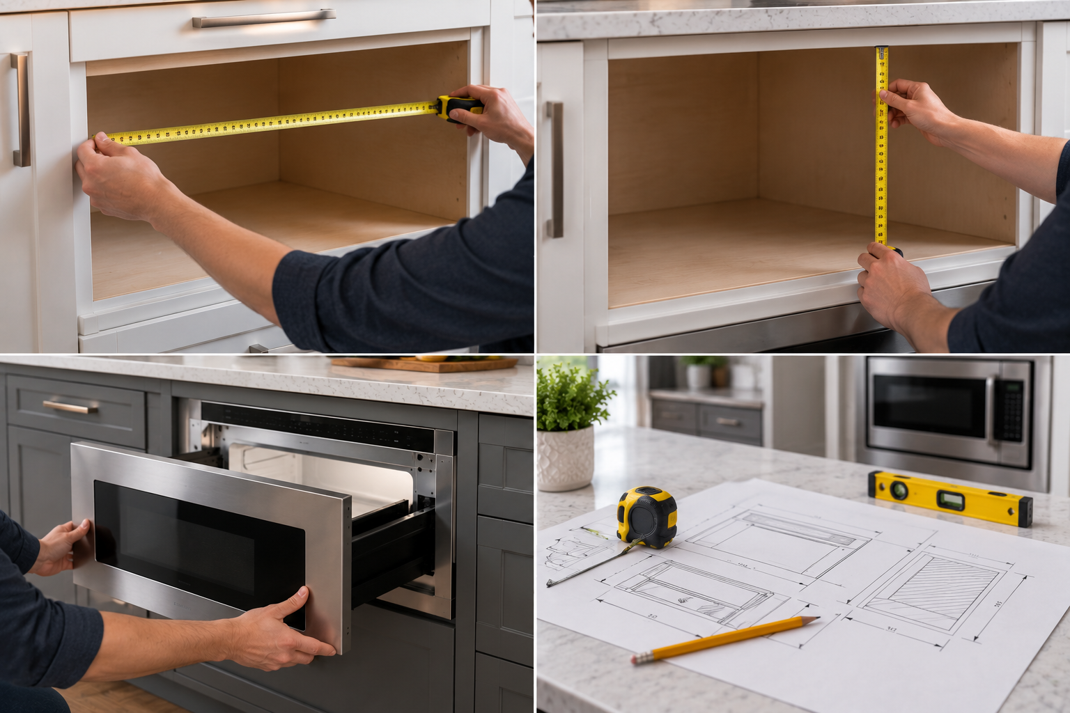 how to measure for a built in microwave or microwave drawer image