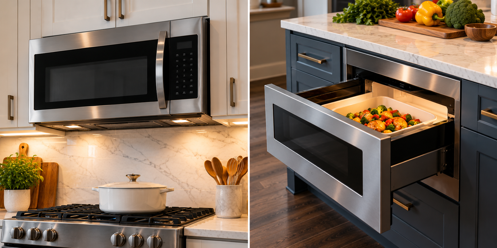 over the range microwave vs microwave drawer key differences image
