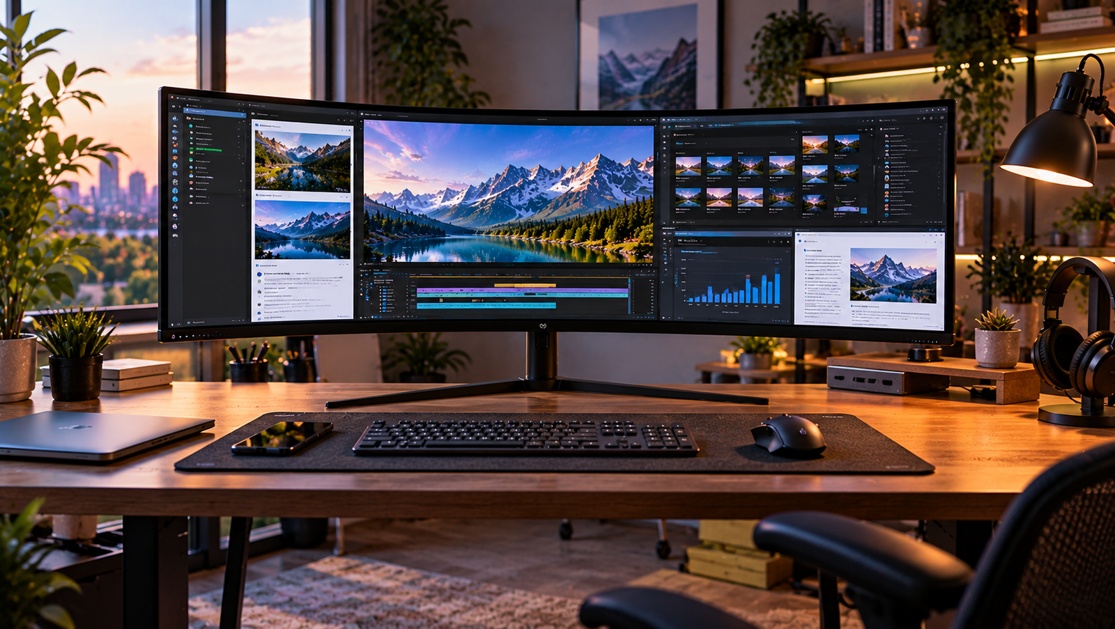 how to set up a 34 inch ultrawide monitor for productivity image