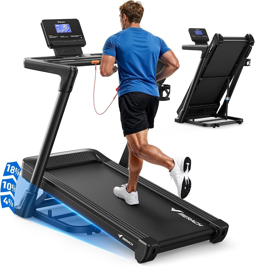 MERACH Auto Incline Foldable Treadmill