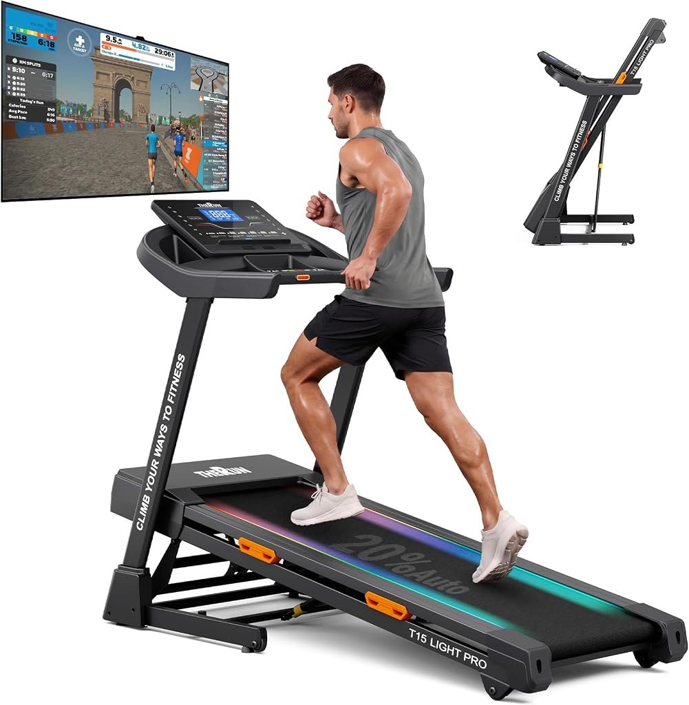THERUN Auto Incline Foldable Treadmill
