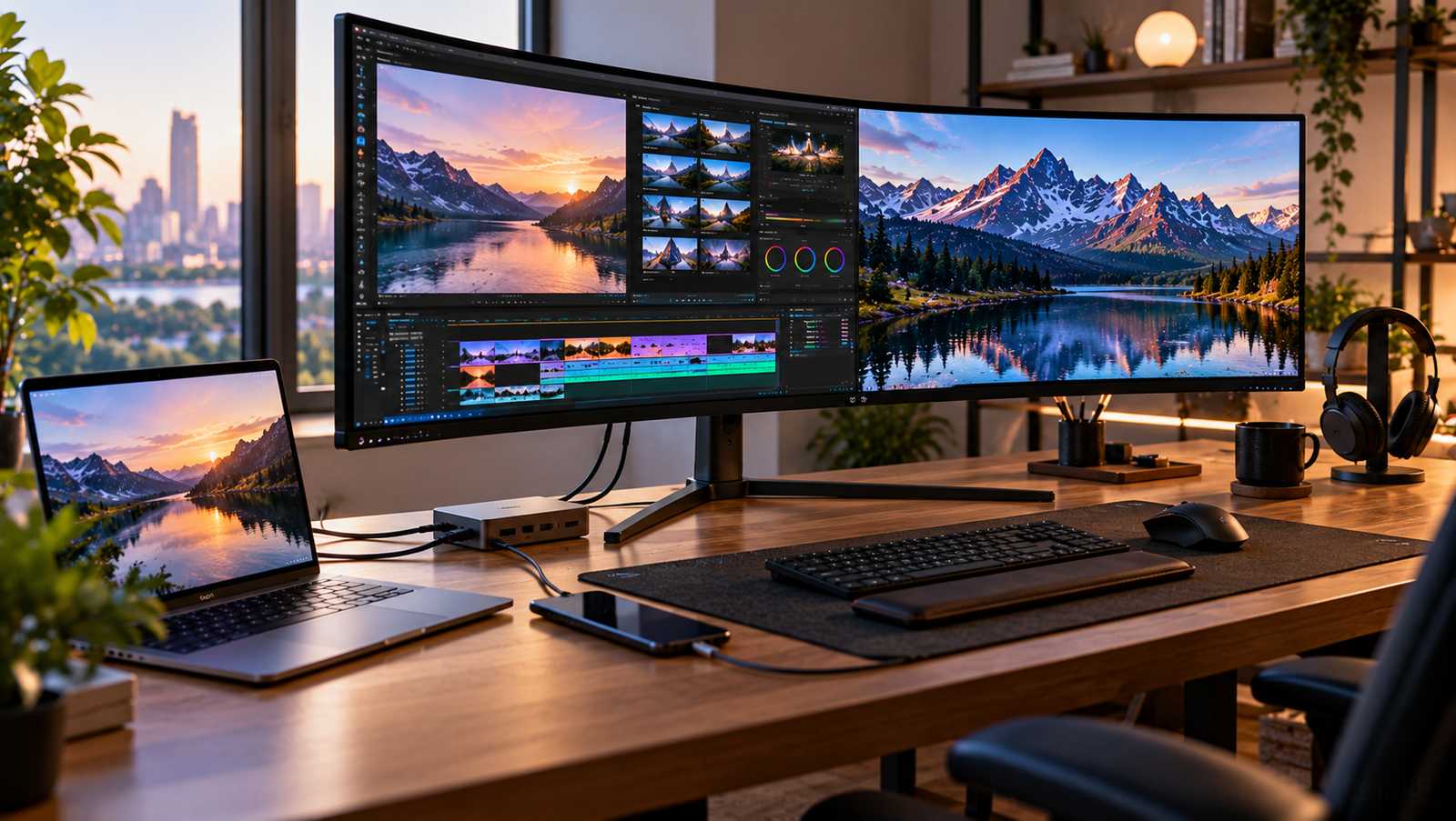 usb c on ultrawide monitors display power delivery and desk setup image